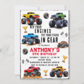 Monster Truck Team Verjaardagsfeestje Uitnodiging (Voorkant)