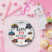 Monster Truck Team Verjaardagsfeestje Uitnodiging Papieren Bordje (Feest)