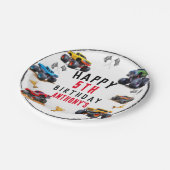 Monster Truck Team Verjaardagsfeestje Uitnodiging Papieren Bordje (Gekanteld)