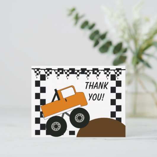Monster Truck Thank You Postcard Briefkaart (Staand voorkant)