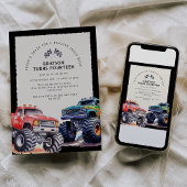 Monster Truck Thema Verjaardagsfeest Uitnodiging