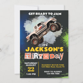 Monster Truck Thema Verjaardagsfeestje Kaart