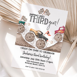 Monster Truck THIRD Gear 3e verjaardag kinderen Kaart