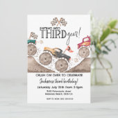 Monster Truck THIRD Gear 3rd birthday kids Kaart (Staand voorkant)