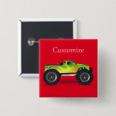 Monster Truck Thunder_Cove Vierkante Button 5,1 Cm (Voorkant /achterkant)
