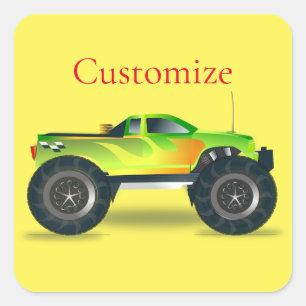 Monster Truck Thunder_Cove Vierkante Sticker