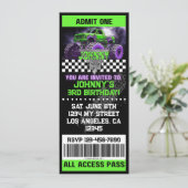 Monster Truck Ticket Uitnodiging (Staand voorkant)
