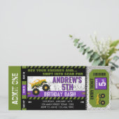 Monster Truck Ticket Verjaardag Kaart (Staand voorkant)