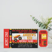 Monster Truck Ticket Verjaardag Kaart (Staand voorkant)