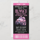 Monster Truck Ticket Verjaardagsfeestje van het Me Kaart (Voorkant)