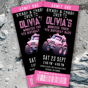 Monster Truck Ticket Verjaardagsfeestje van het Me Kaart
