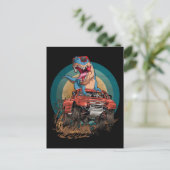 Monster Truck Trex Dirt Race Dinosaur Briefkaart (Staand voorkant)