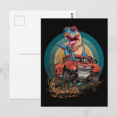 Monster Truck Trex Dirt Race Dinosaur Briefkaart (Voorkant / Achterkant)