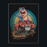 Monster Truck Trex Dirt Race Dinosaur Briefkaart<br><div class="desc">Monster Truck Trex Dirt Race Dinosaur. Retro Trex Dirt Track Racing Dino.</div>