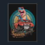 Monster Truck Trex Dirt Race Dinosaur Briefkaart<br><div class="desc">Monster Truck Trex Dirt Race Dinosaur. Retro Trex Dirt Track Racing Dino.</div>