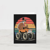 Monster Truck Turkey Sunset Retro Thanksgiving Boy Kaart (Voorkant)