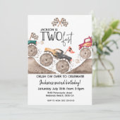 Monster Truck TWO FAST 2nd kids birthday Kaart (Staand voorkant)