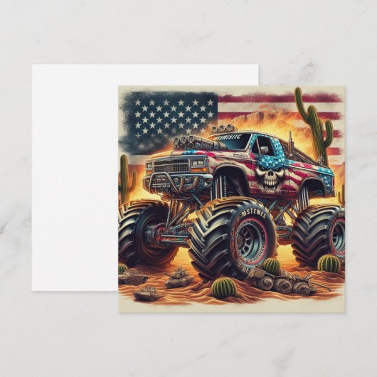 MONSTER TRUCK UITNODIGING (Voorkant / Achterkant)