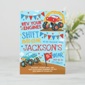 Monster Truck Uitnodiging Monster Truck Verjaardag (Staand voorkant)