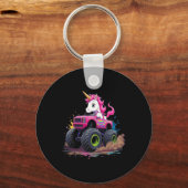Monster Truck Unicorn Birthday Party Monster Truck Sleutelhanger (Voorkant)