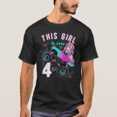 Monster Truck Unicorn Girls 4e verjaardag Dochter T-shirt (Voorkant)