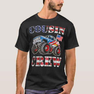 Monster Truck USA Flag Patriotic Cousin T-shirt