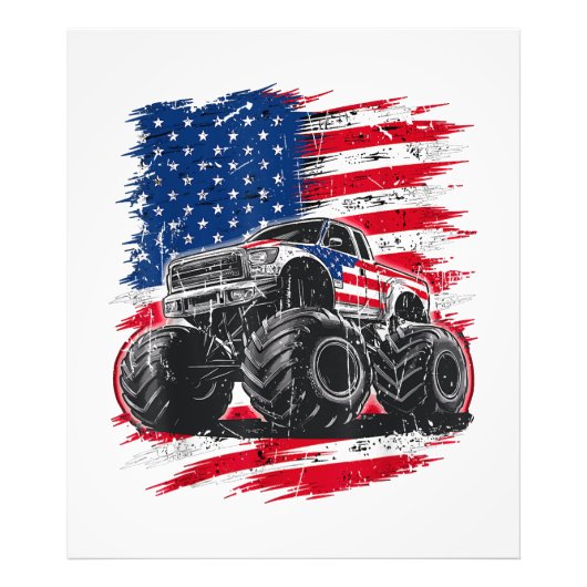 Monster Truck USA Foto Afdruk (Voorkant)