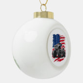 Monster Truck USA Keramische Bal Ornament (Links)