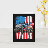 Monster Truck Usa vlag Patriottic Boys Man 4th of  Kaart (Gele Bloem)
