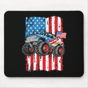 Monster Truck Usa Vlag Patriottische Jongens Manne Muismat