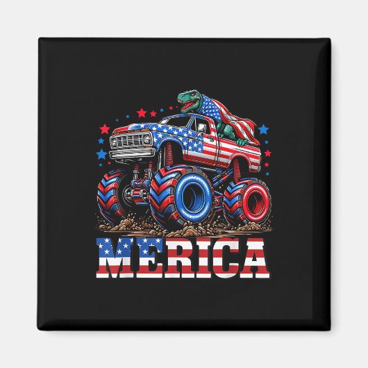 Monster Truck USA Vlag Patriottische Peuters Jonge Magneet (Voorkant)