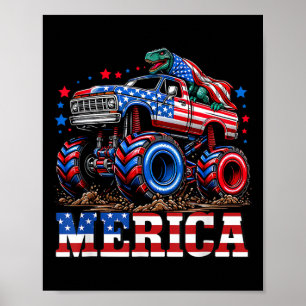 Monster Truck USA Vlag Patriottische Peuters Jonge Poster
