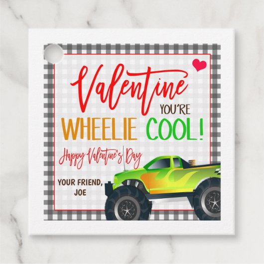 Monster Truck Valentijn Gift Label (Voorkant)