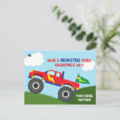 Monster Truck Valentijnsdag Kaart Kinder (voor jon (Staand voorkant)