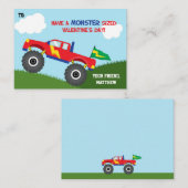 Monster Truck Valentijnsdag Kaart Kinderen (Boys) Notitiekaartje (Voorkant / Achterkant)