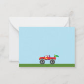 Monster Truck Valentijnsdag Kaart Kinderen (Boys) Notitiekaartje (Achterkant)