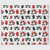 Monster Truck Verjaardag Aangepaste Leeftijd Cadeaupapier (Vlak)