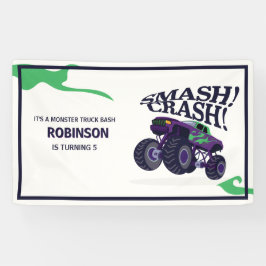 Monster Truck Verjaardag Bash - Smash & Crash Part Spandoek