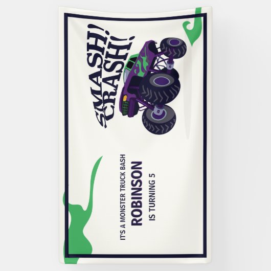 Monster Truck Verjaardag Bash - Smash & Crash Part Spandoek (Verticaal)