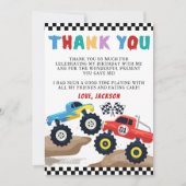 Monster Truck Verjaardag Bedankt Kaart (Voorkant)