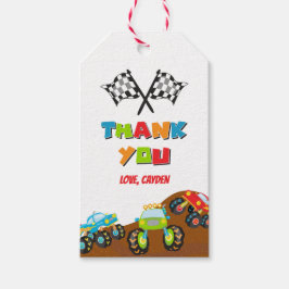 Monster Truck verjaardag Cadeaulabel