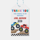 Monster Truck Verjaardag Dank u Cadeau Labels Cadeaulabel (Achterkant)