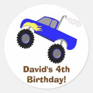 Monster Truck Verjaardag Gepersonaliseerde Sticker