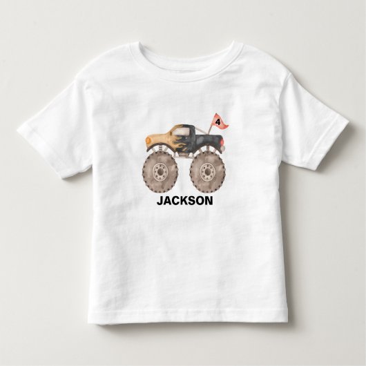 Monster truck verjaardag jongen T-Shirt (Voorkant)