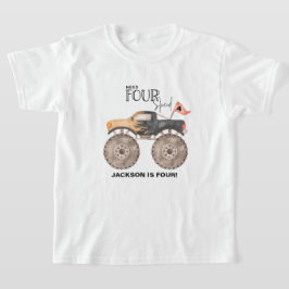 Monster truck verjaardag Need FOUR speed kinder T-shirt