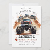 Monster Truck Verjaardag uitnodiging | Monstertruc (Voorkant)