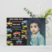Monster Truck Verjaardag Uitnodigingen met Foto (Staand voorkant)