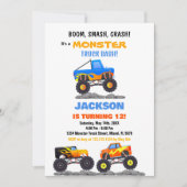 Monster Truck Verjaardag Uitnodigingen Trucks (Voorkant)