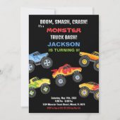 Monster Truck Verjaardag Uitnodigingen Trucks (Voorkant)