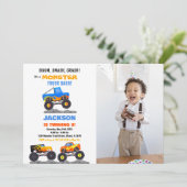 Monster Truck Verjaardag Uitnodigingen Trucks Foto (Staand voorkant)